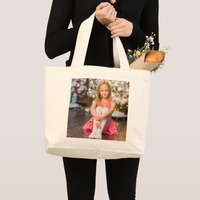 ADD PHOTO TO TOTE, PERSONALIZE LARGE TOTE BAG (Front (Product))