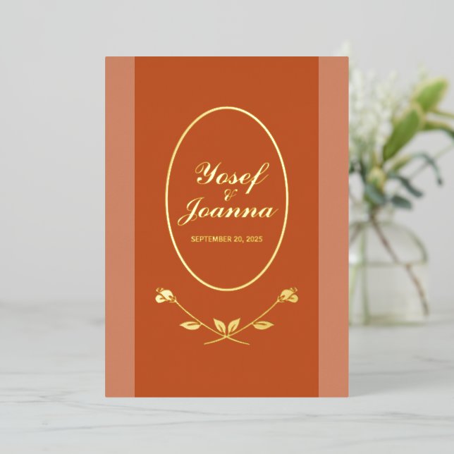 Add Photo Wedding Announcement Card (Standing Front)