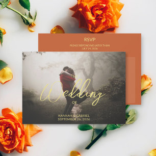 Add Photo Wedding Meal Choice RSVP Card