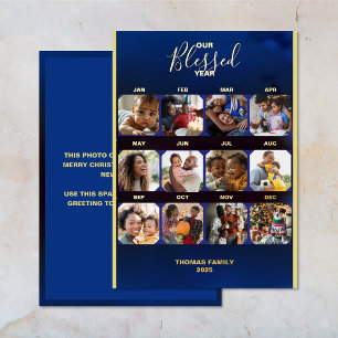 Add Photos Blessed Year Foil Holiday Card
