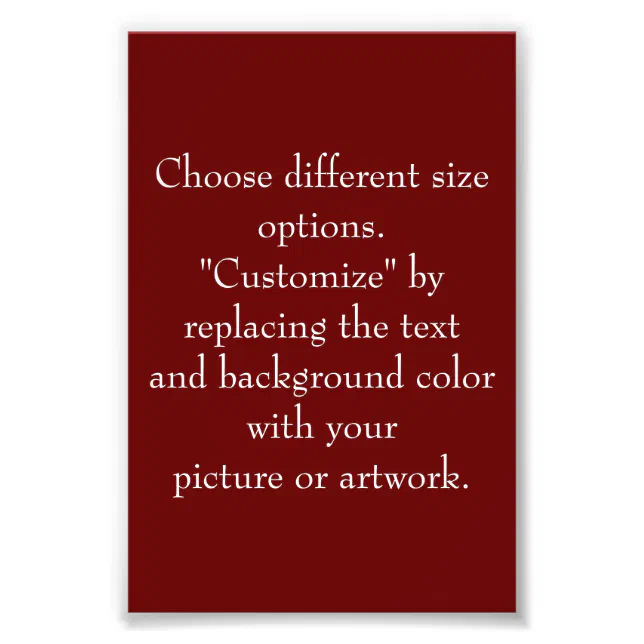 Add Picture or Artwork, Create It Your Way Photo Print | Zazzle