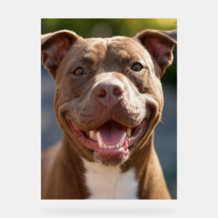 Add Pit Bull Photo Customise Acrylic Sign
