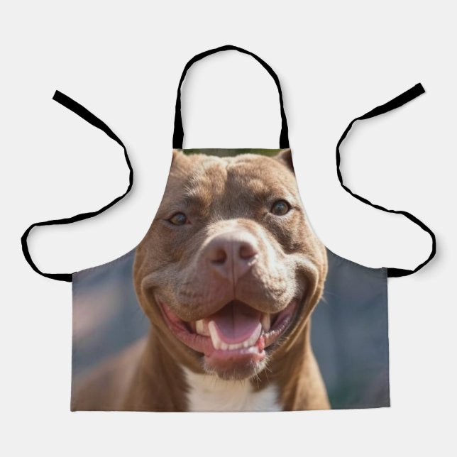 Add Pit Bull Photo Customise Apron (Front)