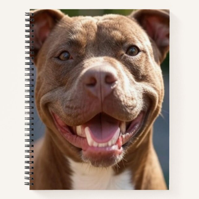 Add Pit Bull Photo Customise Notebook (Front)