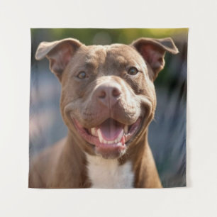Add Pit Bull Photo Customise Tapestry