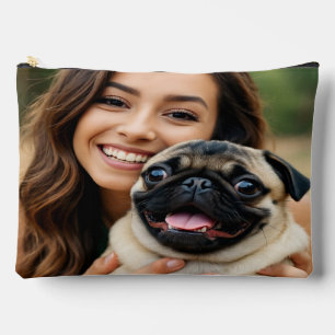 Add Pug Photo Personalise Customise Accessory Pouch