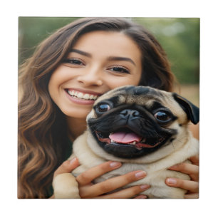 Add Pug Photo Personalise Customise Ceramic Tile