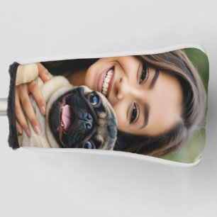 Add Pug Photo Personalise Customise Golf Head Cover