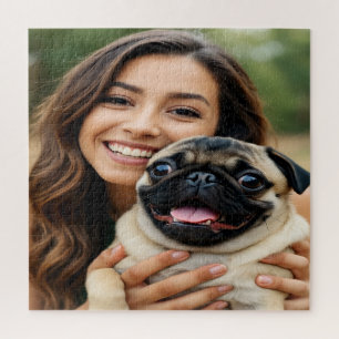 Add Pug Photo Personalise Customise Jigsaw Puzzle