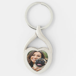 Add Pug Photo Personalise Customise Key Ring