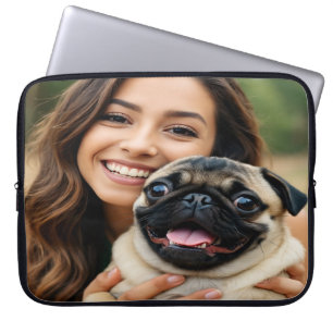 Add Pug Photo Personalise Customise Laptop Sleeve