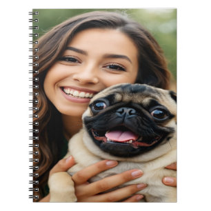 Add Pug Photo Personalise Customise Notebook