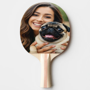 Add Pug Photo Personalise Customise Ping Pong Paddle