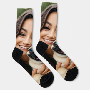 Add Pug Photo Personalise Customise Socks