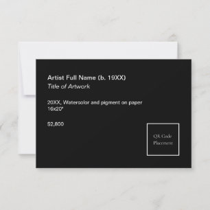 Add QR Code Artwork Exhibition Label Template