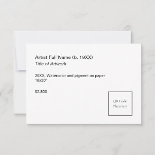 Add QR Code Artwork Exhibition Label Template