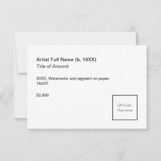 Add QR Code Artwork Exhibition Label Template