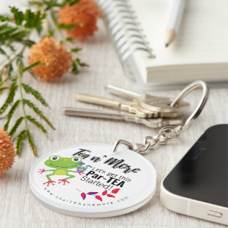 Add QR Code Tea Toad Business Logo Key Ring
