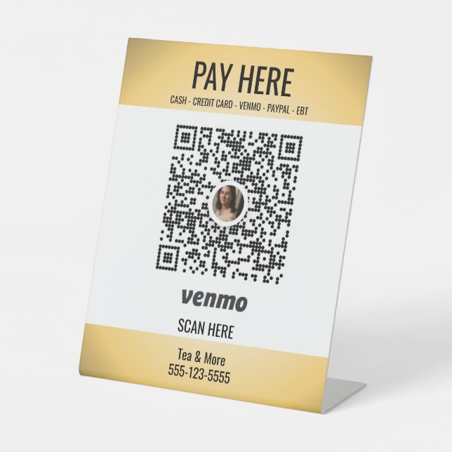 Add QR Code Venmo Small Business Pedestal Sign (Front)