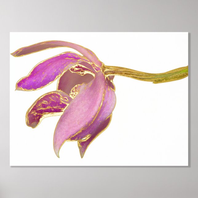 Add Quote / Coloured Background Foil Accent Orchid Prints (Front)