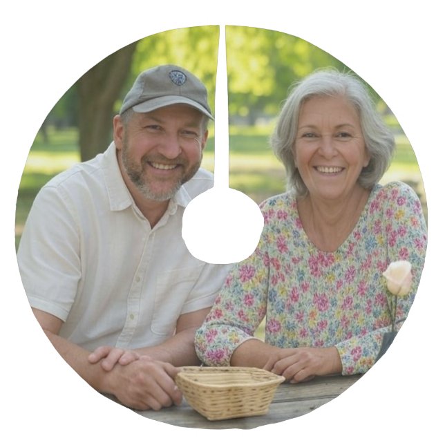 Add Retired Photo Customise Brushed Polyester Tree Skirt (Front)