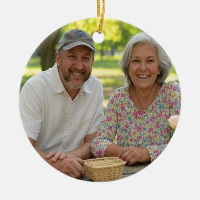 Add Retired Photo Customise Ceramic Ornament (Front)