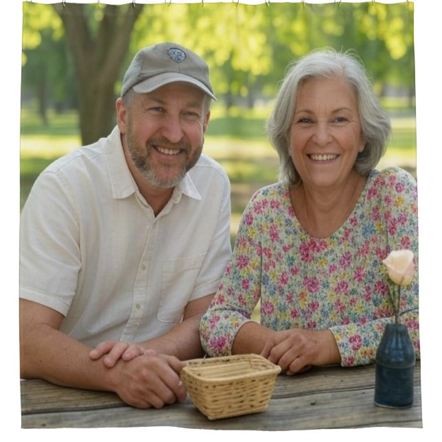 Add Retired Photo Customise Shower Curtain (Front)