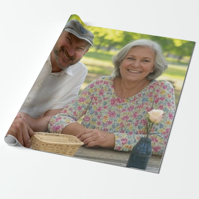 Add Retired Photo Customise Wrapping Paper (Unrolled)