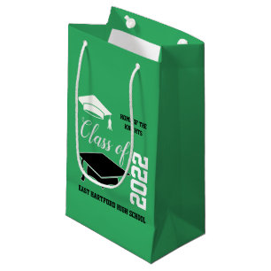 Add School Green Graduation Small Gift Bag
