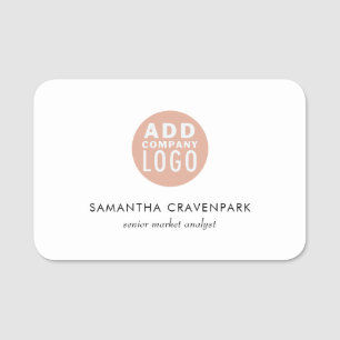 Add School Logo Company Employee or Teaching Staff Name Tag