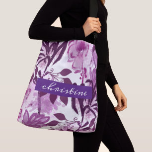 Add Script Name   Pink Botanical Floral Pattern Crossbody Bag