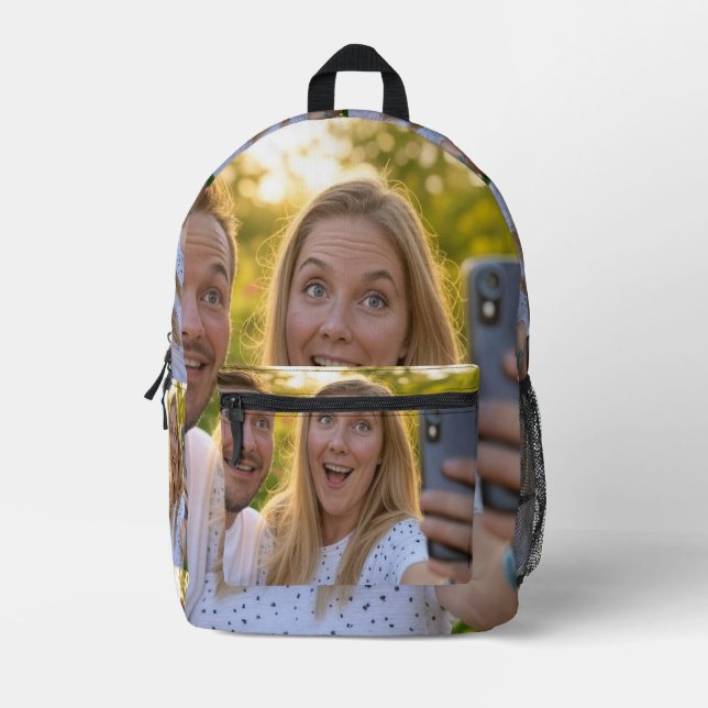Add Selfie Customise Printed Backpack (Front)
