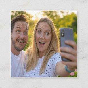 Add Selfie Customise Square Business Card