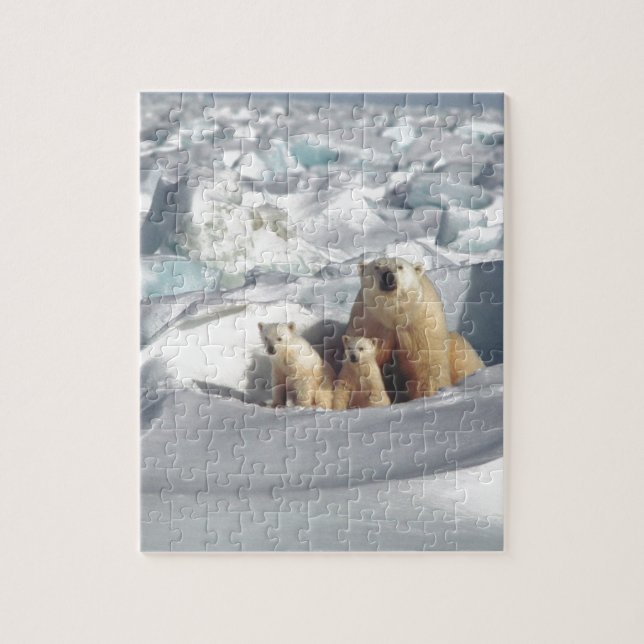 Add SLOGAN to Save Arctic Polar Bears Planet Ice Jigsaw Puzzle (Vertical)