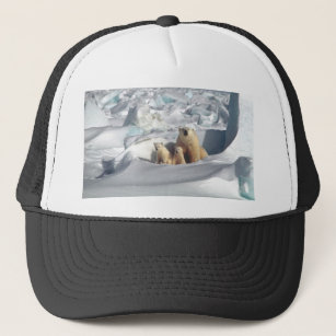 Add SLOGAN to Save Arctic Polar Bears Planet Ice Trucker Hat