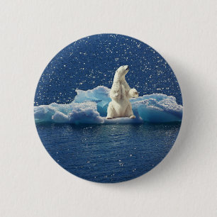 Add SLOGAN to Save Polar Bears Arctic Planet Ice 6 Cm Round Badge