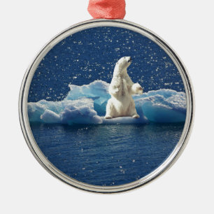 Add SLOGAN to Save Polar Bears Arctic Planet Ice Metal Tree Decoration