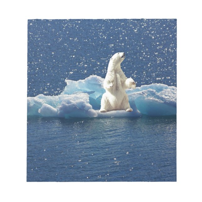 Add SLOGAN to Save Polar Bears Arctic Planet Ice Notepad (Front)