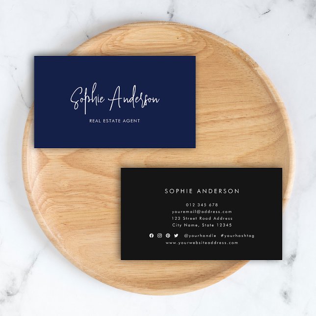 Add Social Media Script Custom Colour Minimalist Business Card (Creator Uploaded)