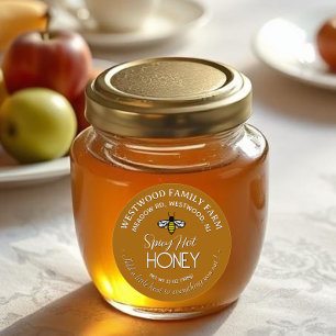 Add Some Heat Red Hot Honey Label with Cute Bee