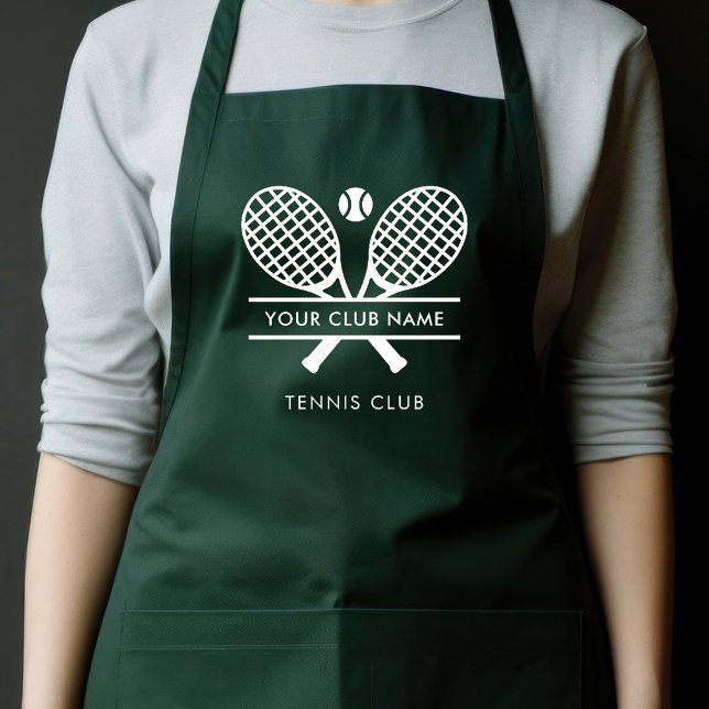 Add Sports Club Name Tennis Team Green Custom Apron (Tennis Club Name Green Apron Swag)