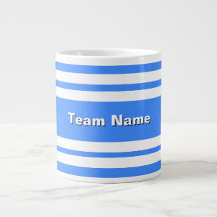 Add Team Name Blue And White Sports Team Colours Large Coffee Mug