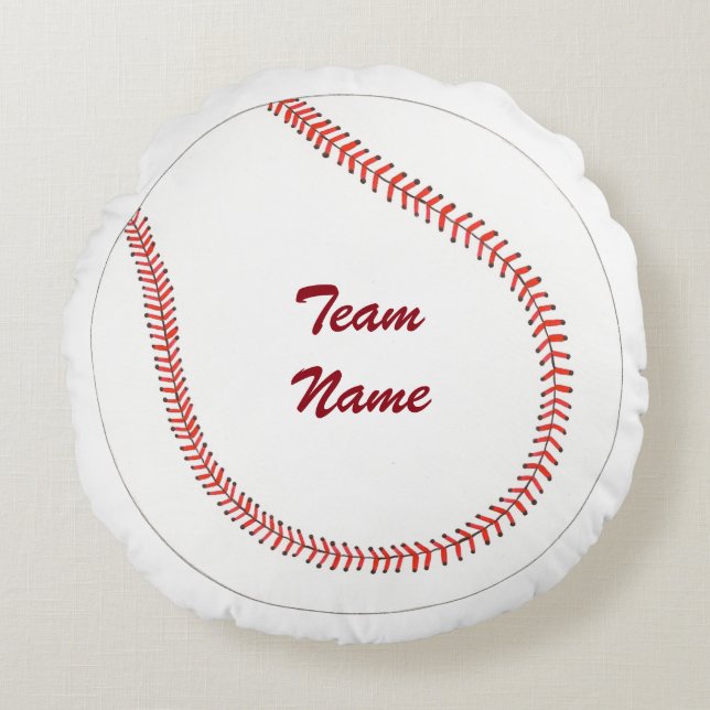 Add Team Name Custom Baseball Pillows (Front)