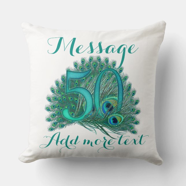Add text 50th Wedding anniversary  custom Pillow (Front)