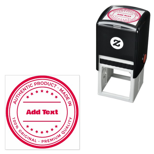 Add Text Black Housing Message Red Ink Colour Dail Self-inking Stamp (In Situ)