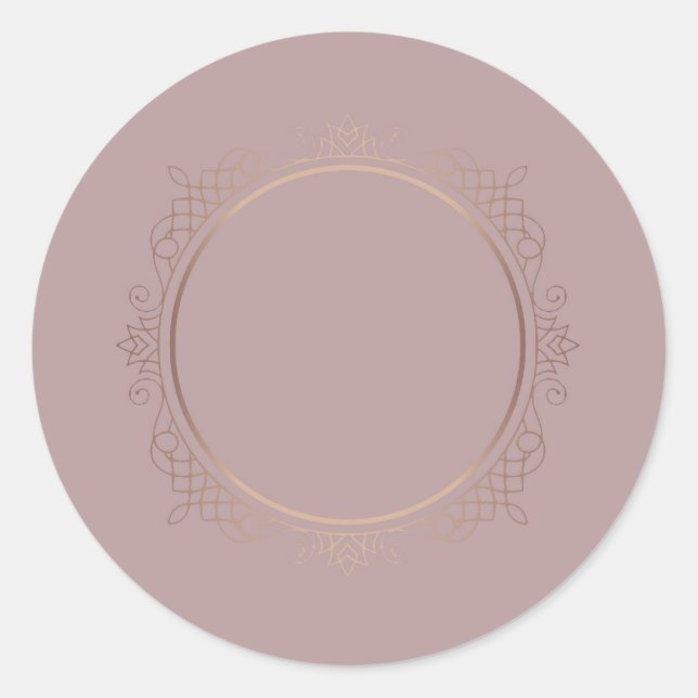Add Text Elegant Modern Design Rose Gold Blank Classic Round Sticker (Front)