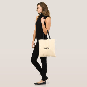 Add Text Front-back Printed Black Versatile Look Tote Bag