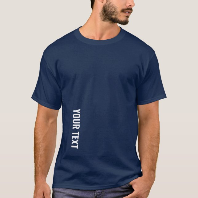 Add Text Here Modern Template Mens Navy Blue T-Shirt (Front)