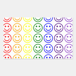 Rainbow Smiley Face Stickers | Zazzle AU