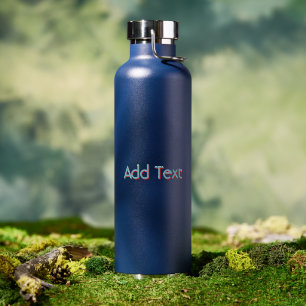 Add Text Luxury Inspired Thor Navy Colour Drinkwar Water Bottle